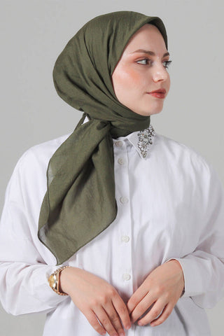Foulard Eva Coton - Kaki, vue 2
