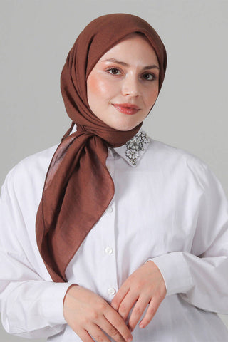 Foulard Eva Coton - Marron, vue 1