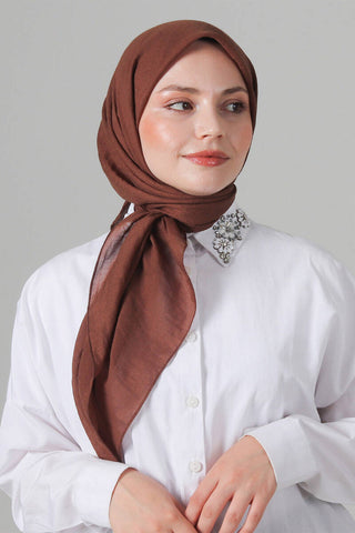 Foulard Eva Coton - Marron, vue 3