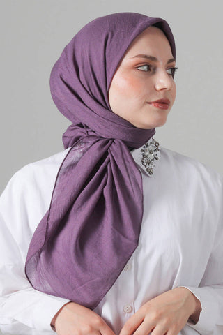 Foulard Eva Coton - Prune, vue 1
