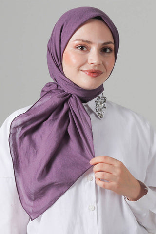 Foulard Eva Coton - Prune, vue 2