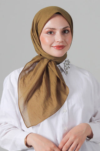 Foulard Eva Coton - Vert Olive, vue 1