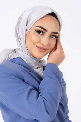 Foulard Satin Cristal - Argent, vue 3 sans accessoires