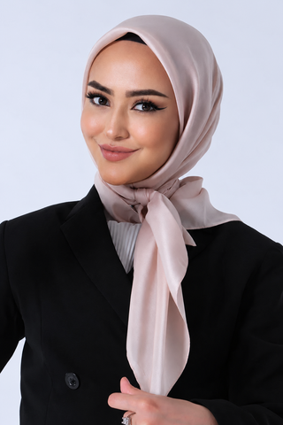 Foulard Satin Cristal - Beige Sable, vue 2 sans accessoires