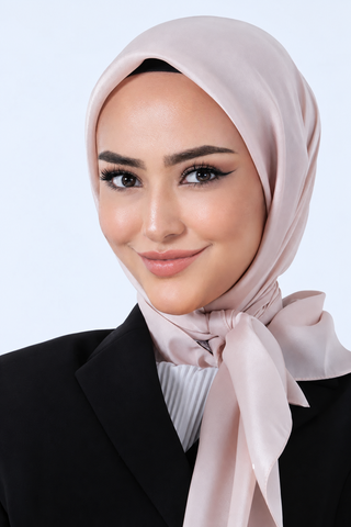 Foulard Satin Cristal - Beige Sable, vue 3 sans accessoires