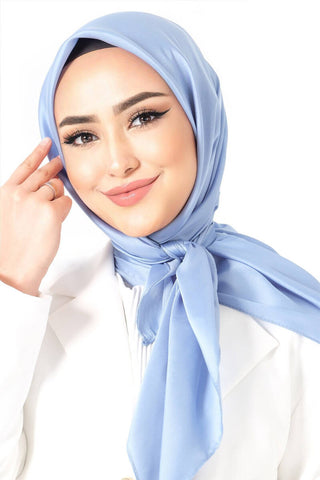 Foulard Satin Cristal - Bleu Ciel, vue 1 sans accessoires