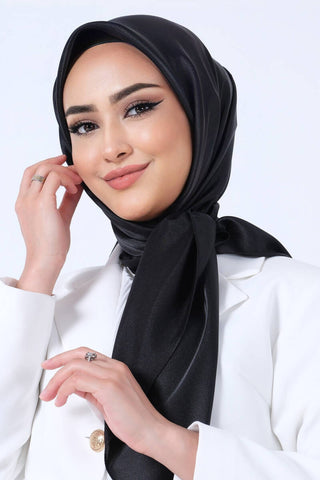 Foulard Satin Cristal - Noir, vue 2 sans accessoires