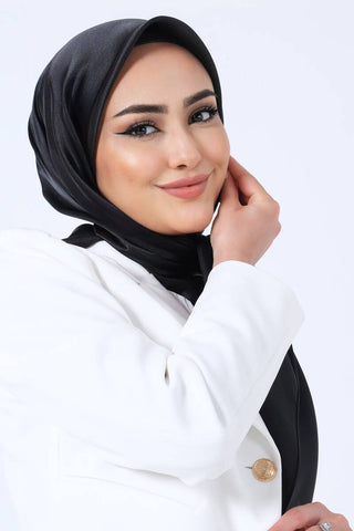Foulard Satin Cristal - Noir, vue 3 sans accessoires