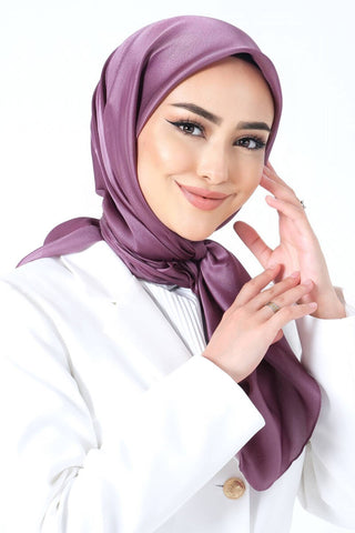 Foulard Satin Cristal - Prune, vue 2 sans accessoires