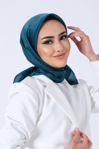 Foulard Satin Cristal - Vert Émeraude, vue 1 sans accessoires