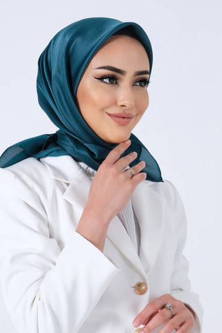 Foulard Satin Cristal - Vert Émeraude, vue 2 sans accessoires