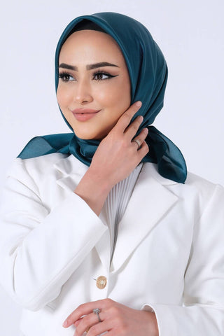 Foulard Satin Cristal - Vert Émeraude, vue 3 sans accessoires