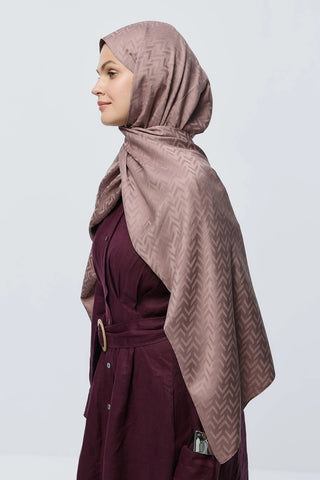 Châle Jacquard Motif Labyrinthe - Vison Foncé