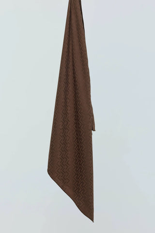 Châle Jacquard Motif Labyrinthe - Brun Foncé