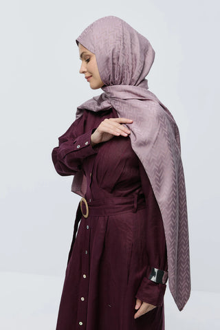 Châle Jacquard Motif Labyrinthe - Brun Poussiéreux