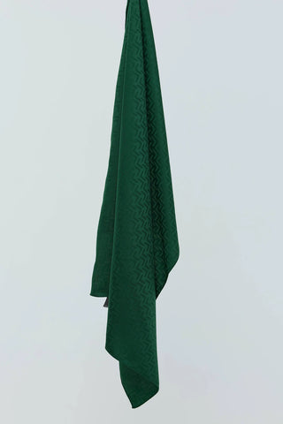 Châle Jacquard Motif Labyrinthe - Emeraude