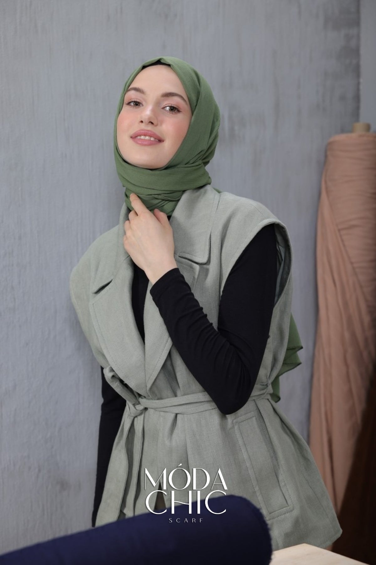 Châle Crinkle - Kaki