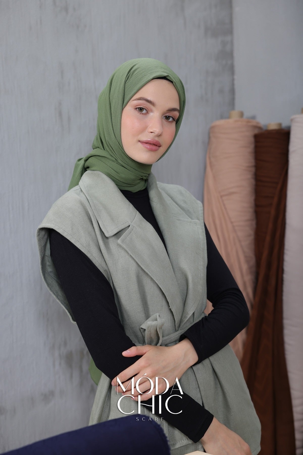 Châle Crinkle - Kaki