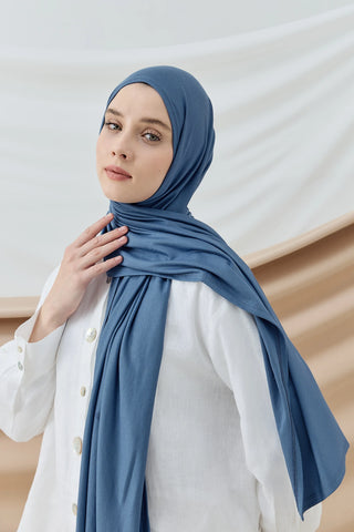 Lycra 100% Cotton - Bleu - vue 1