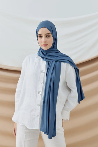 Lycra 100% Cotton - Bleu - vue 2