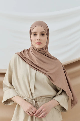 Lycra 100% Cotton - Mocha - vue 1