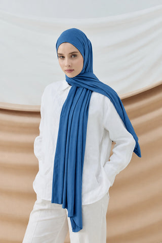 Châle Peigné - Bleu Denim - Modachic studio 1