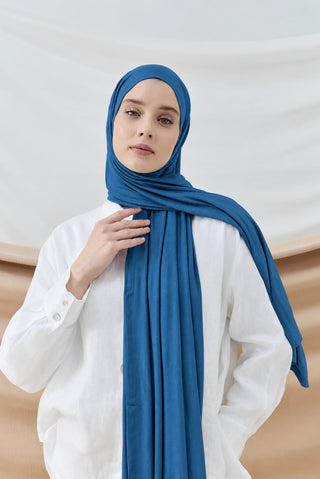 Châle Peigné - Bleu Denim - Modachic studio 2