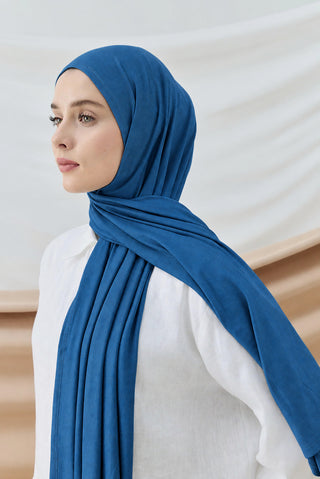 Châle Peigné - Bleu Denim - Modachic studio 3