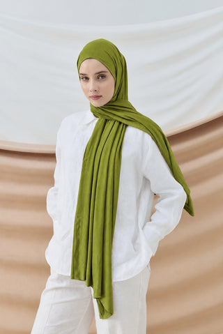 Châle Peigné - Olive Clair - Modachic studio 1