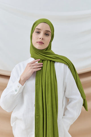 Châle Peigné - Olive Clair - Modachic studio 2