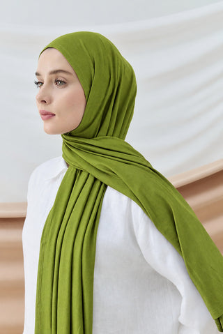 Châle Peigné - Olive Clair - Modachic studio 3