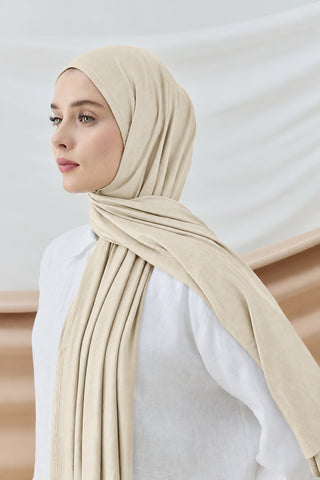 Châle Peigné - Sable Clair - Modachic studio 3