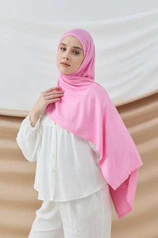 Châle Peigné - Rose Bonbon