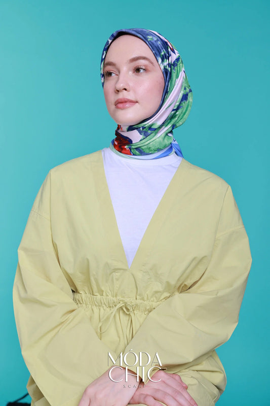 Foulard en sergé Mini coeur - Menthe