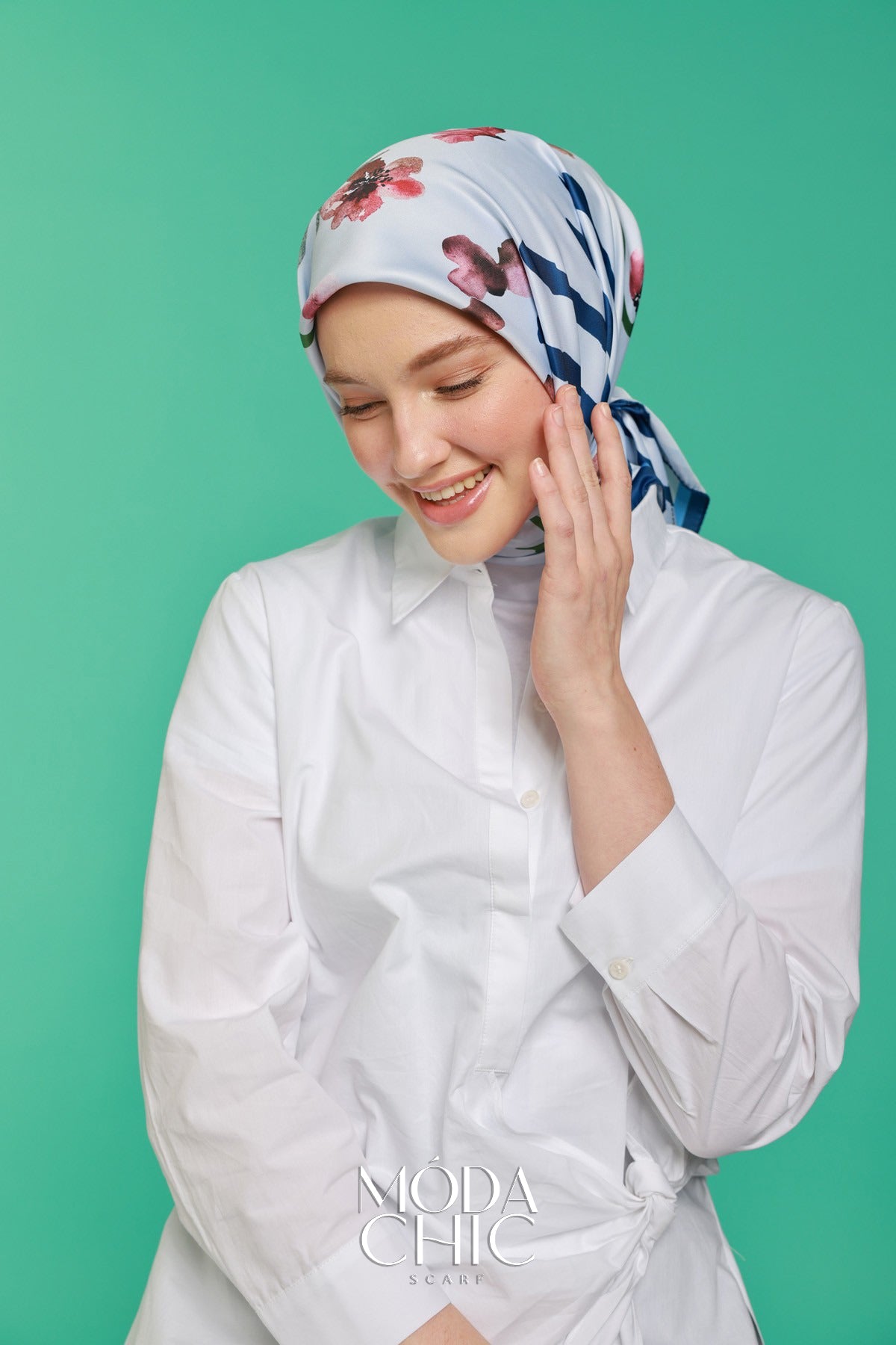 Foulard en sergé Linéaire - Bleu Marine