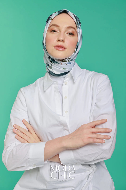 Foulard en sergé Linéaire - Gris