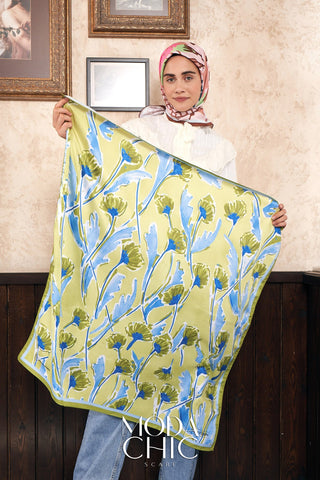 Foulard en sergé aquarelle - Vert