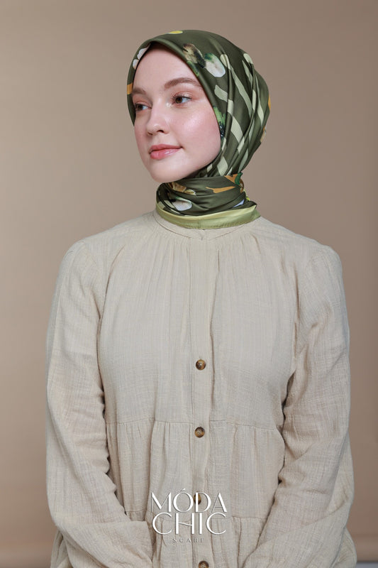 Foulard en sergé Linéaire - Kaki