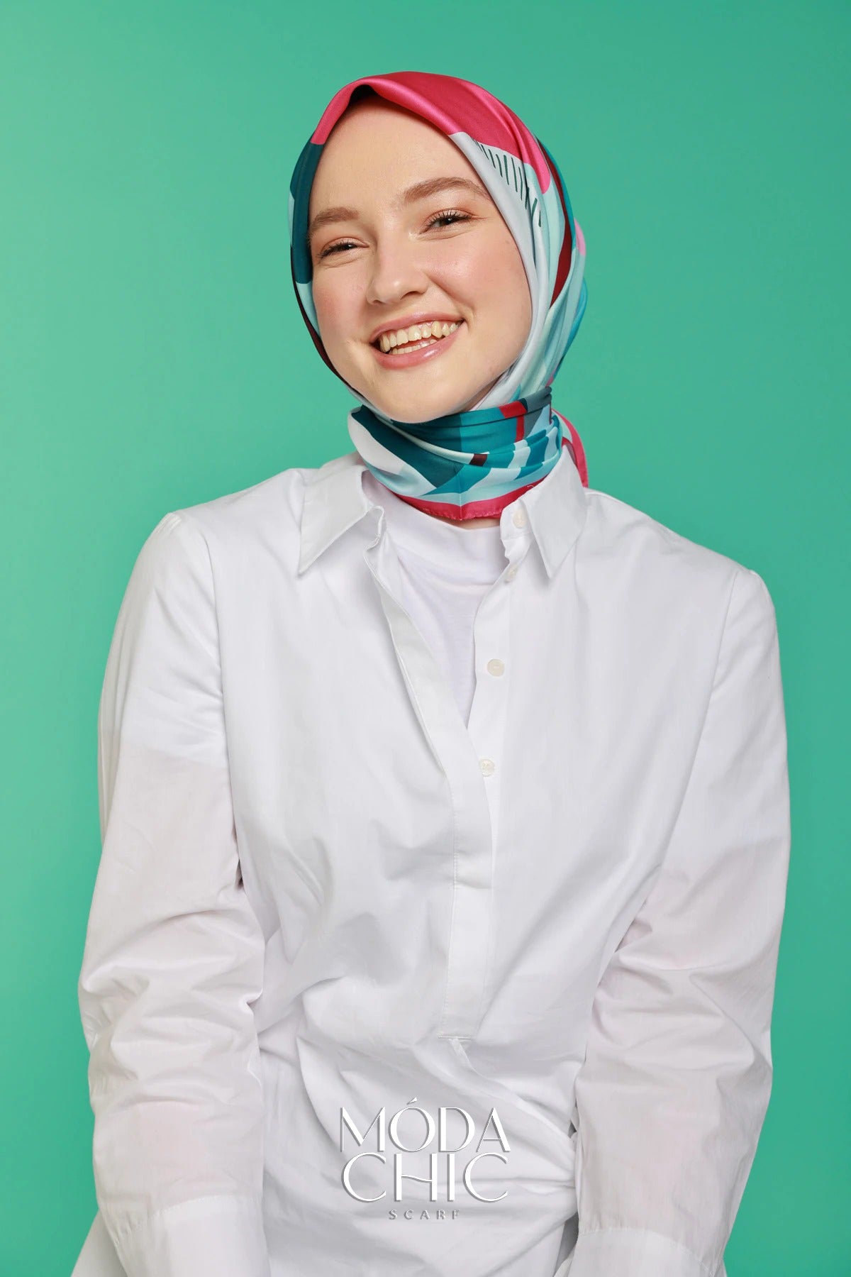 Foulard en sergé Lyla - Fuschia