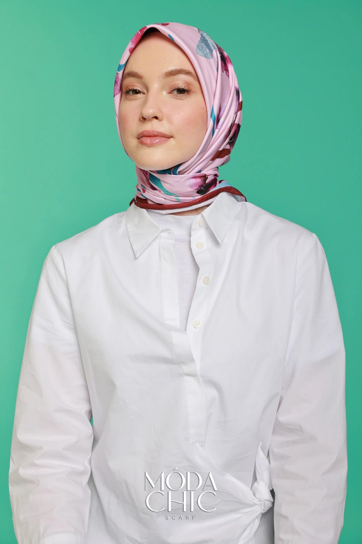 Foulard en sergé Linéaire - Rouge Claret