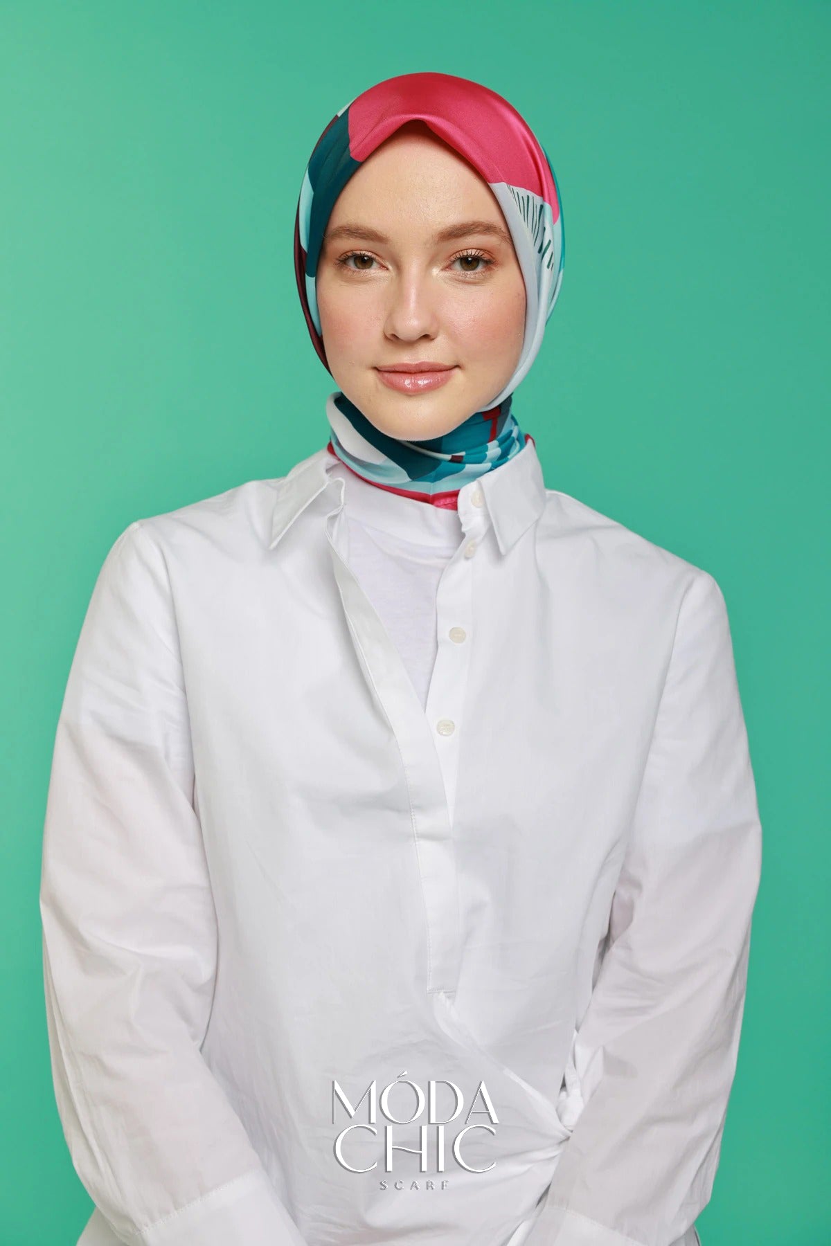 Foulard en sergé Lyla - Fuschia