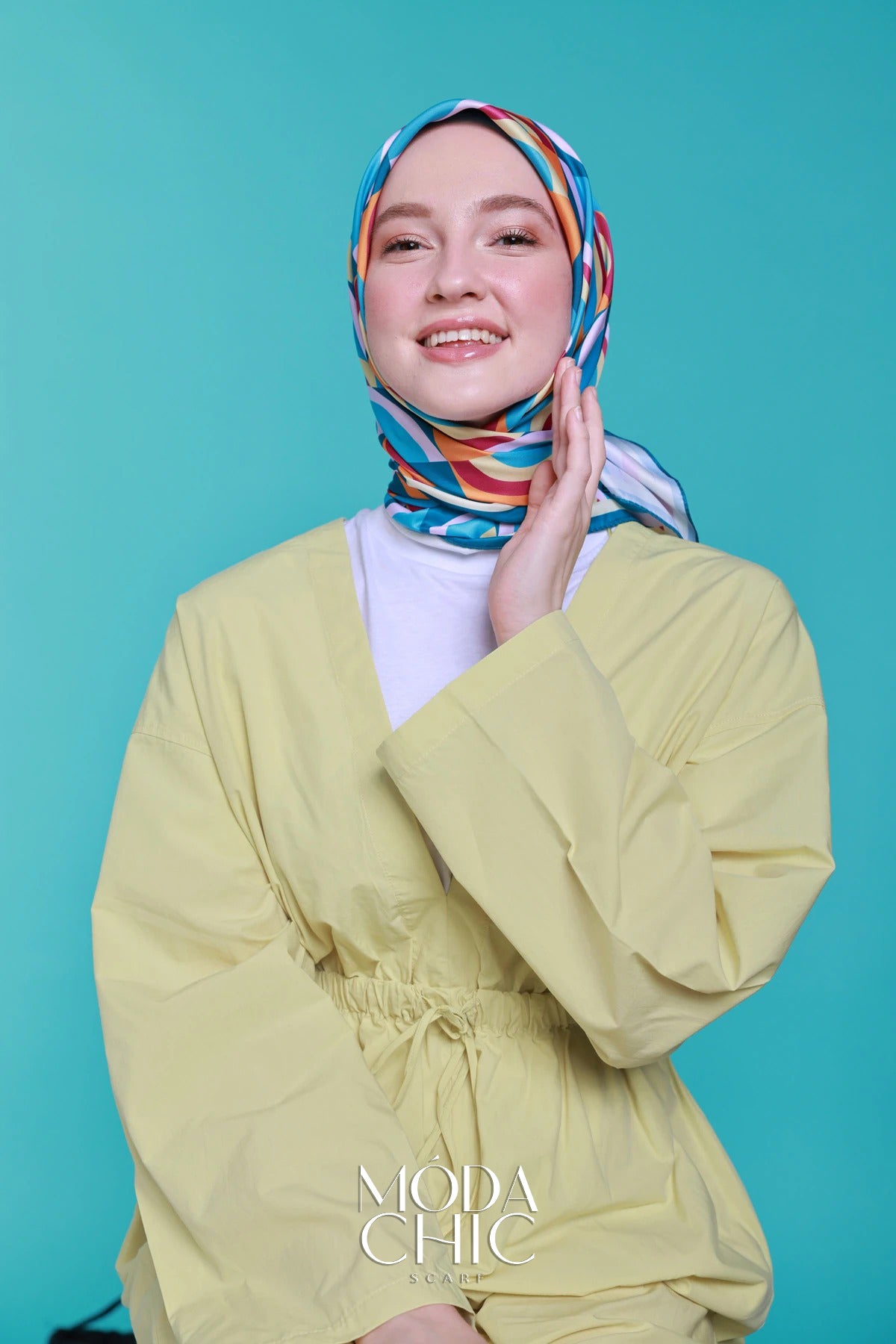 Foulard en sergé Macro-Onde - Huile