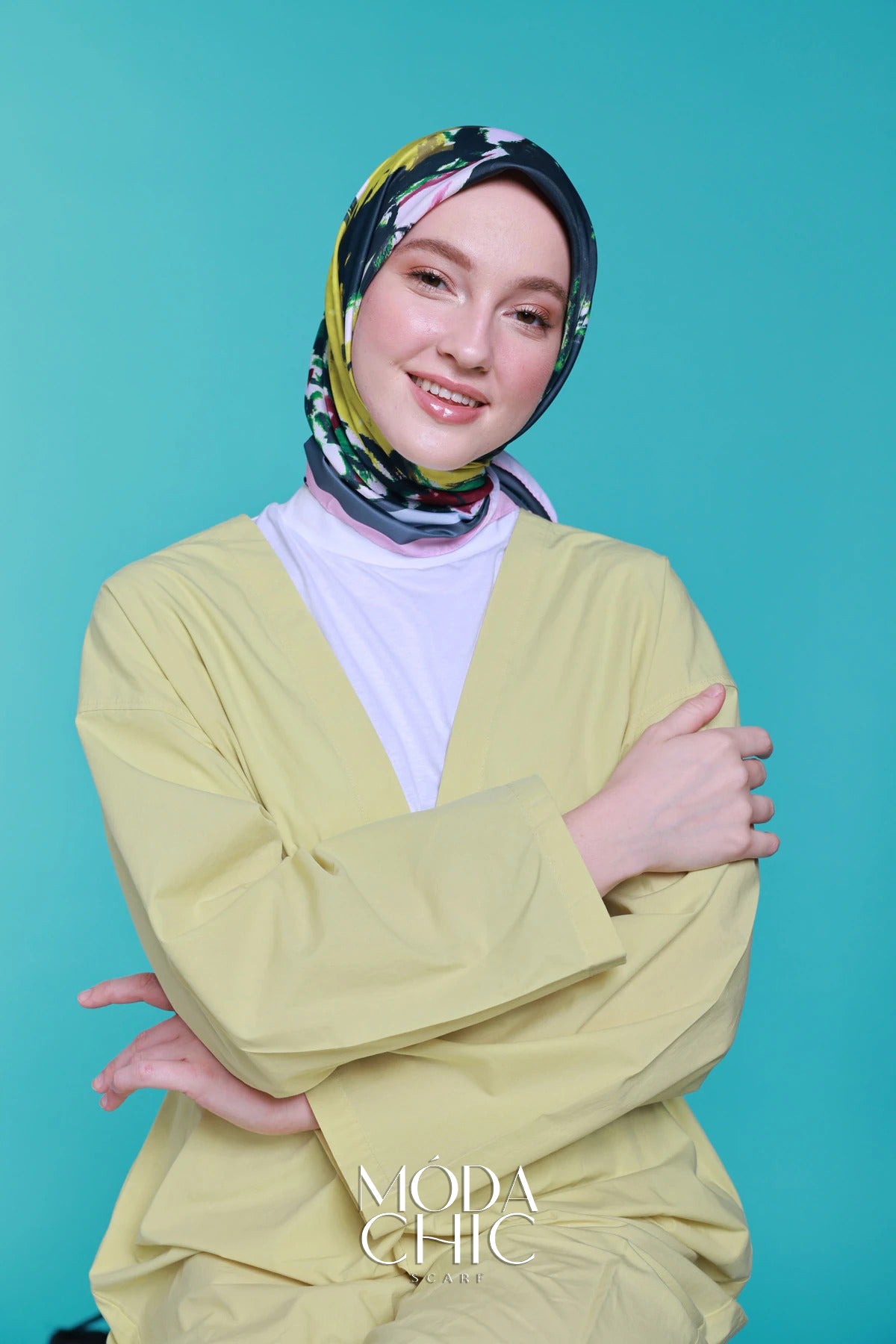 Foulard en sergé Mini coeur - Rose