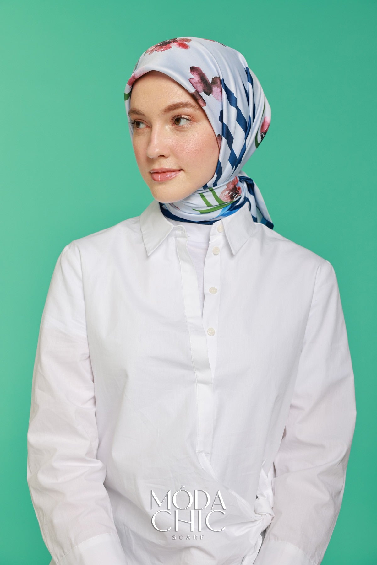 Foulard en sergé Linéaire - Bleu Marine