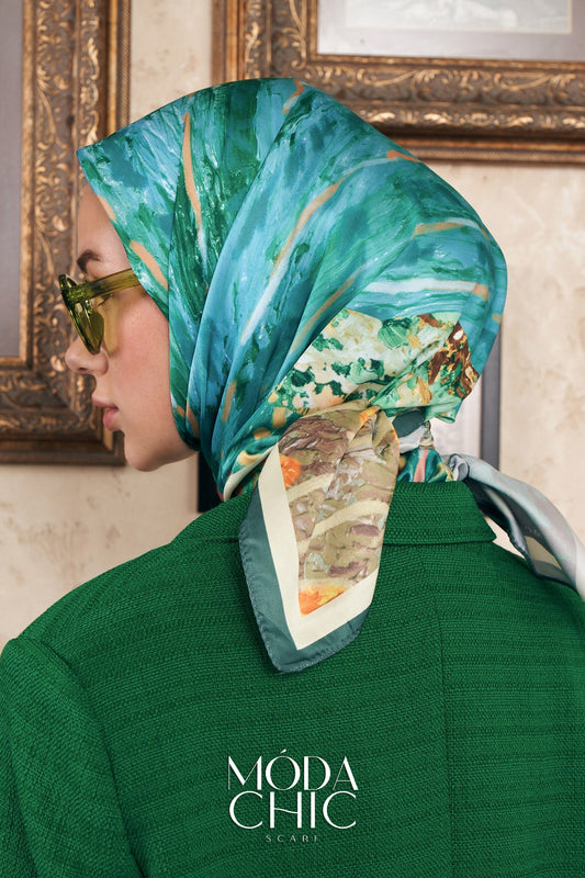 Foulard en sergé Field - Vert