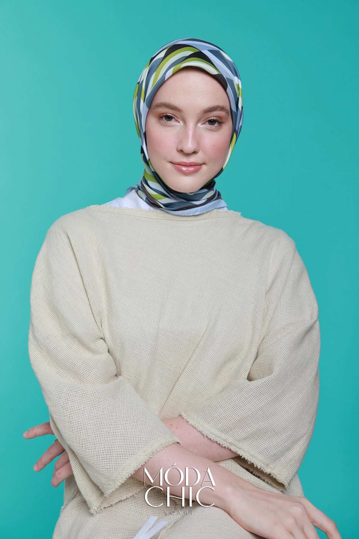 Foulard en sergé Macro-Onde - Gris