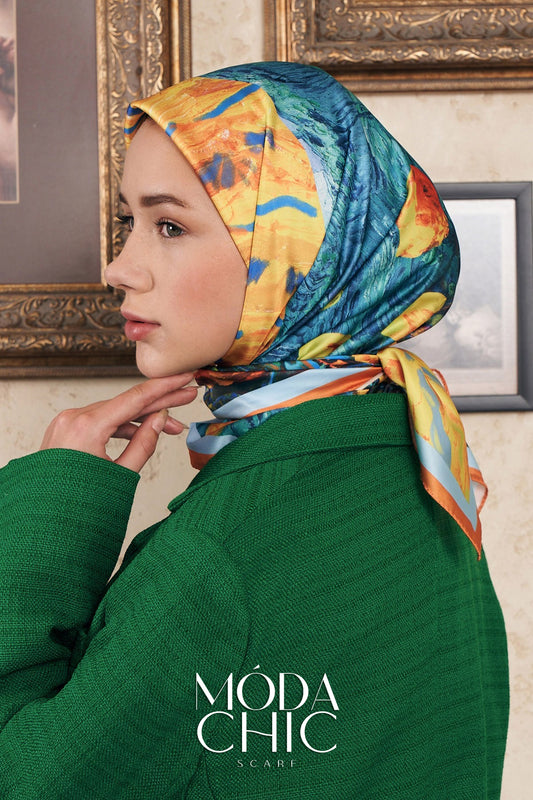 Foulard en sergé Field - Orange