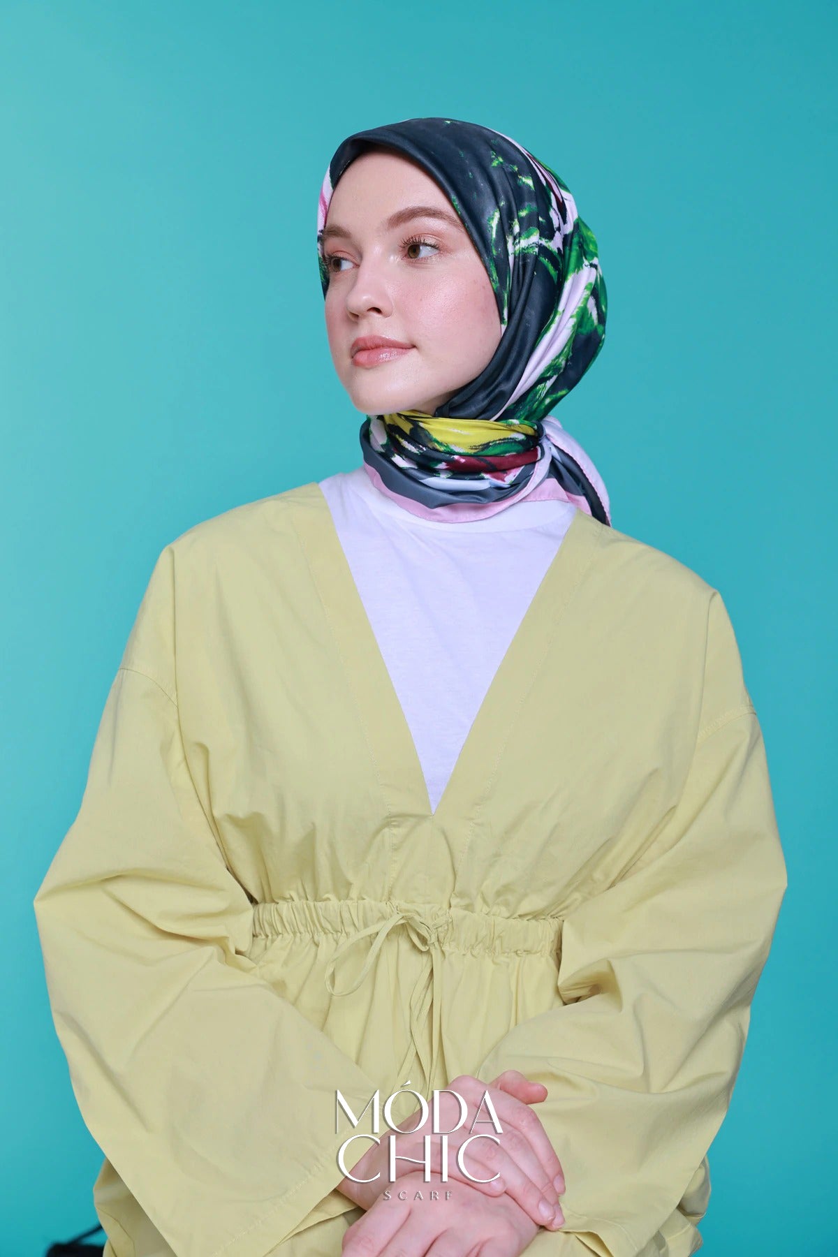 Foulard en sergé Mini coeur - Rose