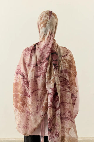 Châle Tencel Flow Glow - Marsala Vison — vue 3