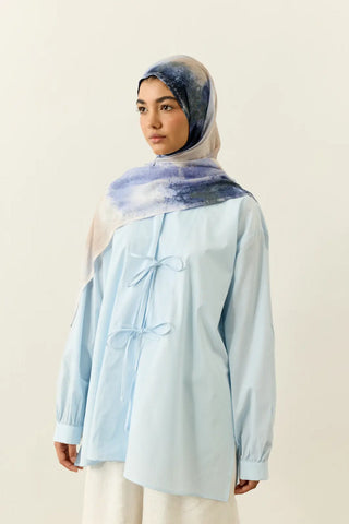 Châle Tencel Flow Marble - Indigo Oléaster — vue 1